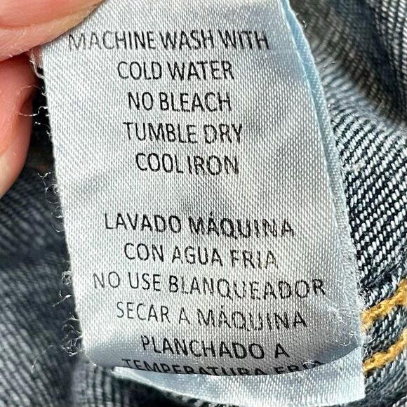 C'est Toi Dark Wash Distressed Sleeveless Denim Vest M - Picture 8 of 9